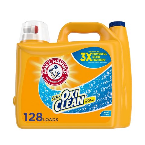 Arm & Hammer Plus OxiClean Fresh Scent, 128 Loads Liquid Laundry Detergent, 166.5 Fl oz