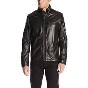 Cole Haan Men‘s Smooth Leather Moto Jacket