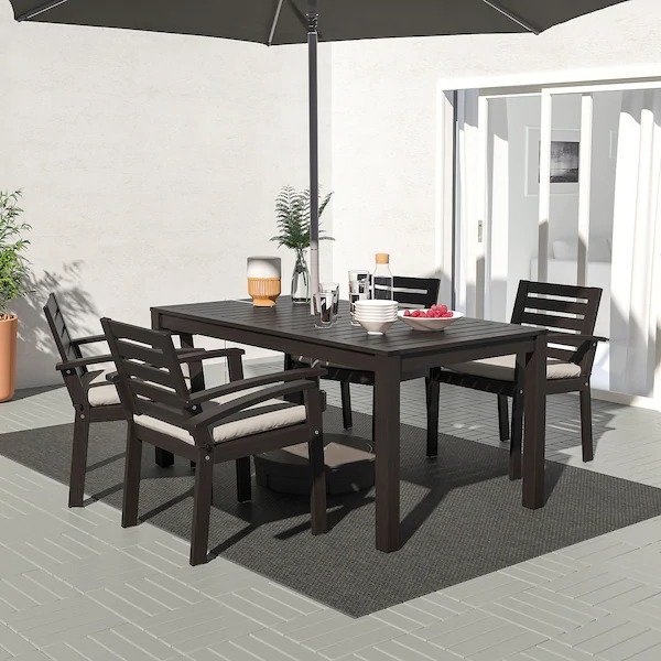KLOVEN Table, outdoor, black-brown, 63x35 3/8" - IKEA