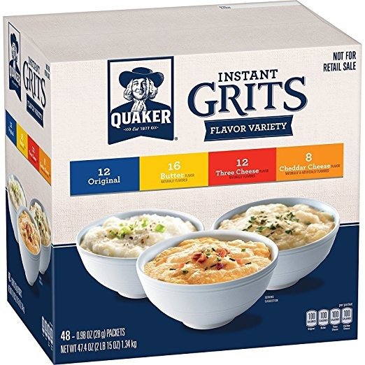Instant Grits, 4 Flavor Variety Pack (48 Pack)