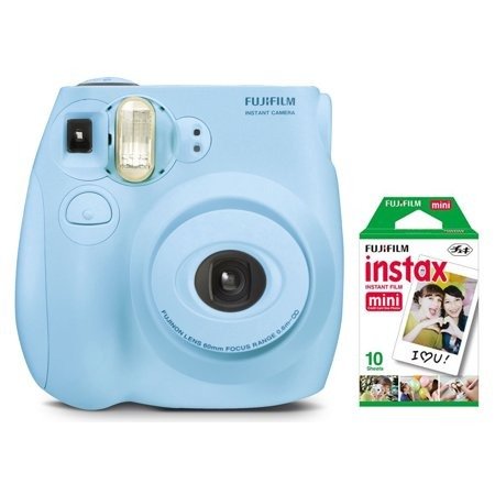 Instax Mini 7S Instant Camera (with 10-pack film) - Light Blue
