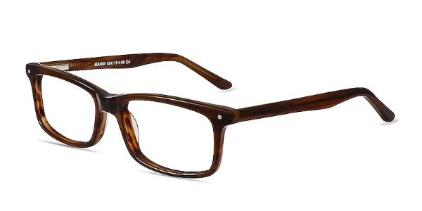 Mandi Rectangle Brown Striped Full Rim Eyeglasses | EyeBuyDirect