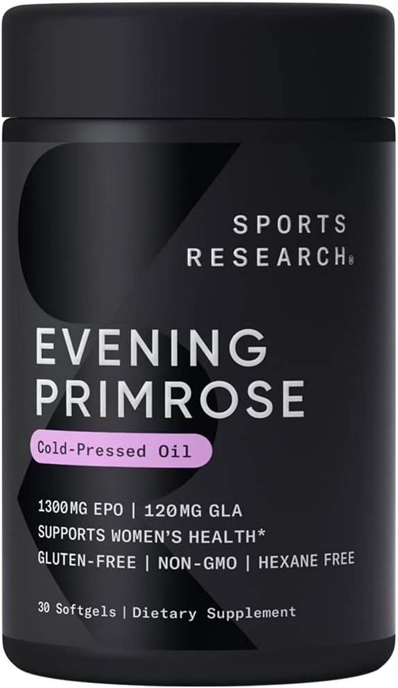 Evening Primrose Supplement from Cold Pressed Oil - Softgels for Women’s Health & Skin Health - Gluten Free & Non-GMO GLA - High Potency 1300mg, 30 Count