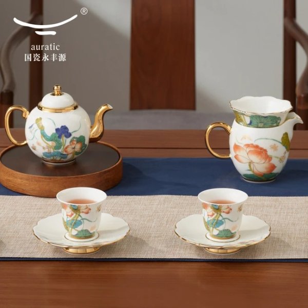 Auratic 国瓷永丰源 幸福和鸣12头茶具套装 中式礼品套装