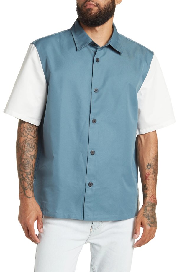 Colorblock Short Sleeve Standard Shirt