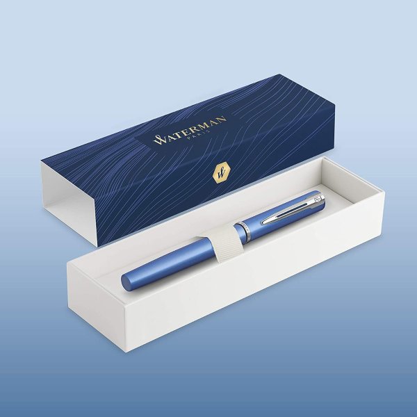 Graduate Allure Fountain Pen, Blue Lacquer, Fine Nib, Blue Ink, Gift Box