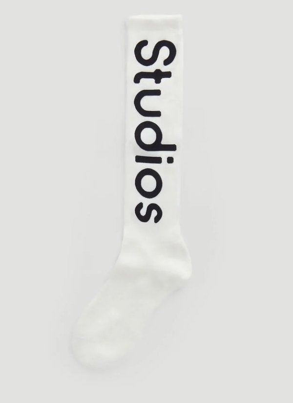 Logo-Jacquard Socks in White