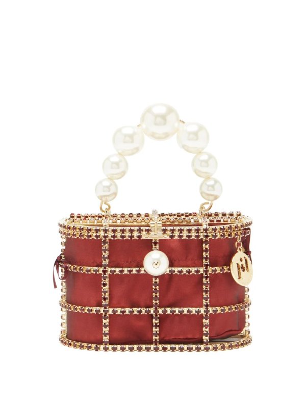Holli crystal-embellished cage handbag | Rosantica