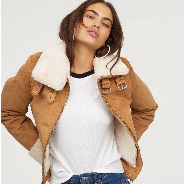Jacket with Faux Fur Lining