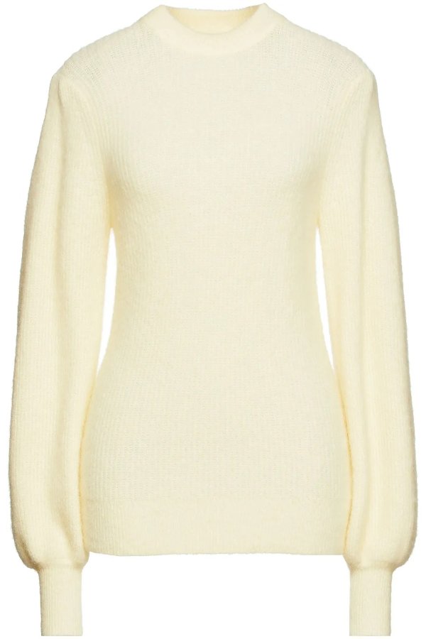 Brushed ribbed-knit sweater