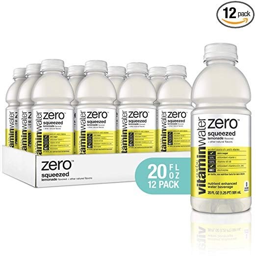 electrolyte enhanced water w/ vitamins, zero squeezed lemonade, 20 fl. oz (Pack of 12)