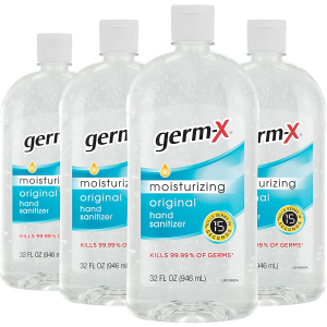 Germ-X 杀菌免洗洗手液大瓶装补货，32 Oz x 4瓶装 补货