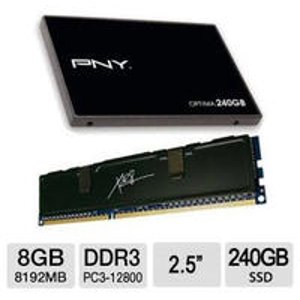 PNY Optima系列240GB固态硬盘 + PNY XLR8 8GB DDR3台式机内存条套装