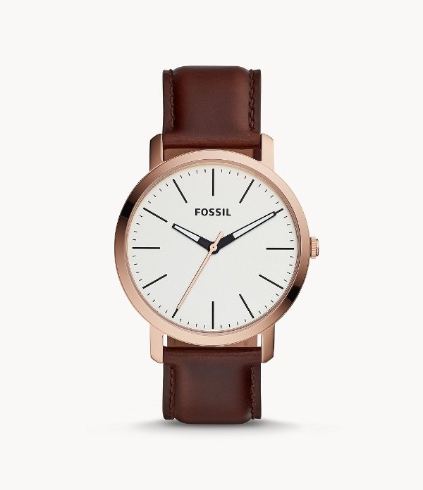 Luther Three-Hand Brown Leather Watch