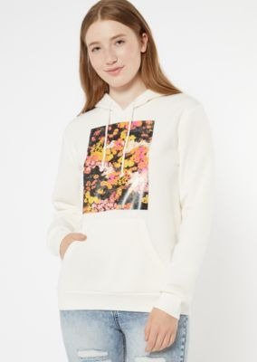 White Flowers Come After Rain Graphic Hoodie