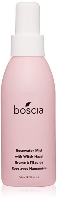 boscia Rosewater Mist with Witch Hazel - Vegan, Cruelty-Free, Natural and Clean Skincare | Alcohol-Free Face Toner with Rosewater, Witch Hazel, and Aloe Vera, 4.73 Fl Oz