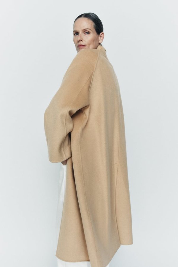 DOUBLE FACED WOOL BLEND COAT ZW COLLECTION