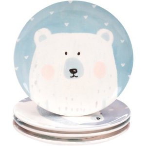 Mainstays Round Polar Bear Appetizer Plate, 4 Pack