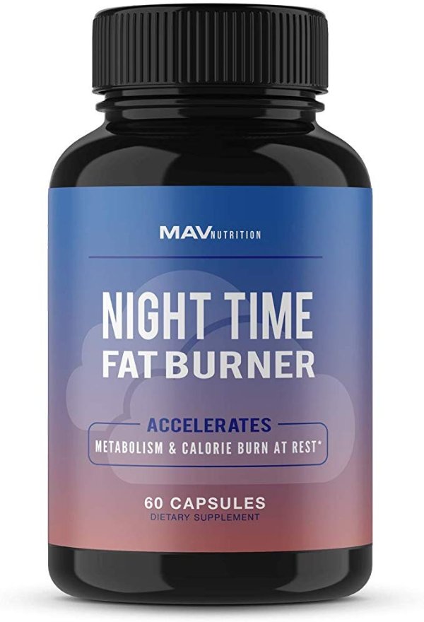 Weight Loss Pills Fat Burner for Night Time as Appetite Suppressant and Metabolism Boost, Non-GMO, 60 Count
