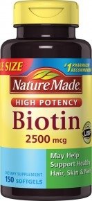 Biotin 2500mcg, 2.5mg, 150 Softgels