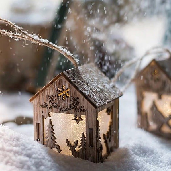Wooden House Ornament from Apollo Box
