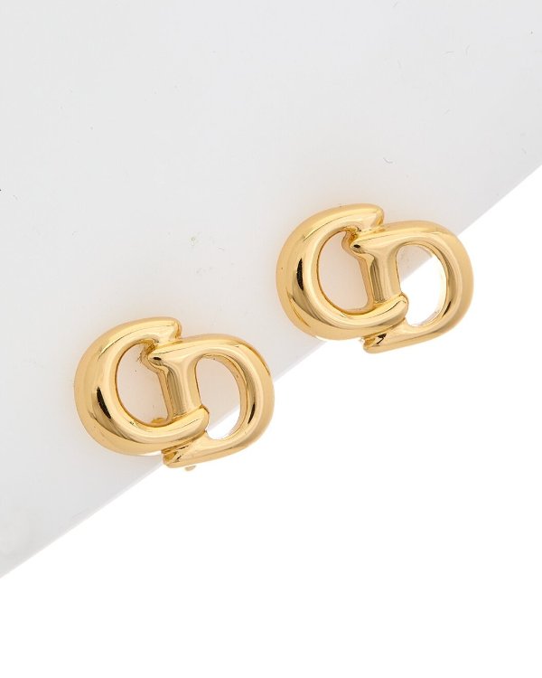 CD Logo Clip-On Earrings (Authentic Pre-Owned)