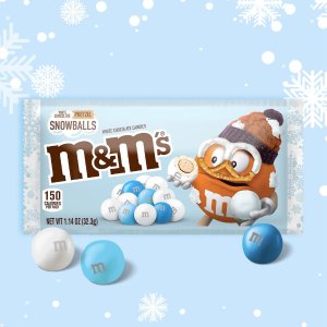 New Release: M&M'S Christmas White Chocolate Pretzel Snowballs Holiday Candy, 24 bags
