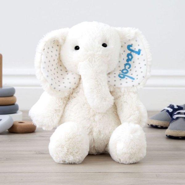 Personalized White Elephant Stuffed Animal