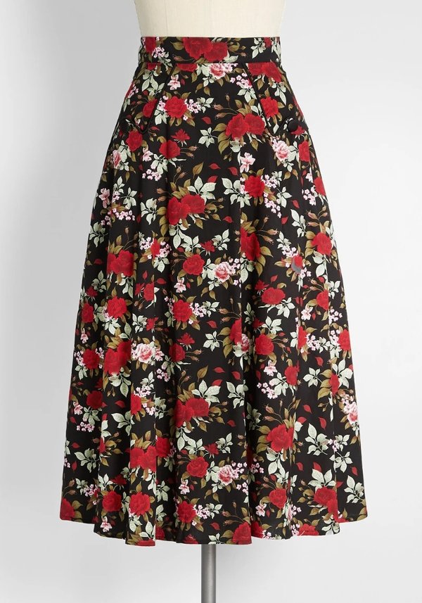 Your Promised Rose Garden A-Line Skirt
