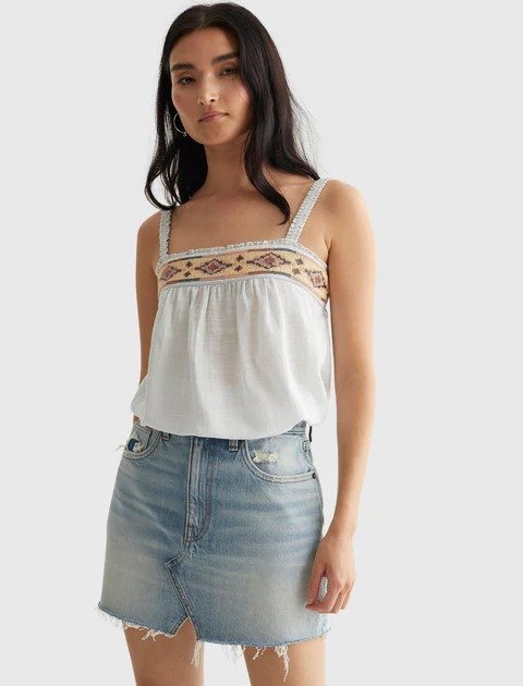 womens limited edition beaded square neck cami