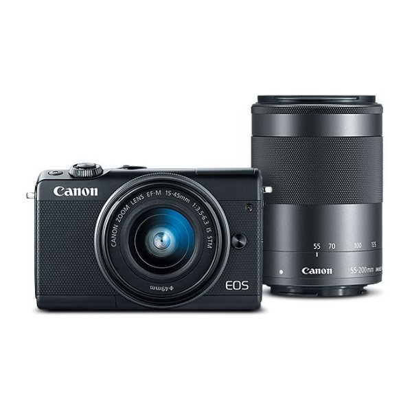 EOS M100 Mirrorless Camera w/ 15-45mm Lens & 55-200mm Lens