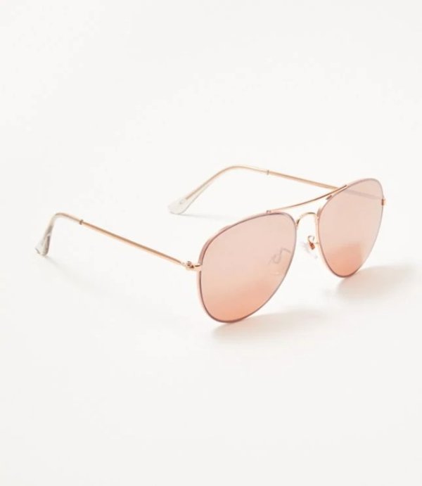 Pink Rimmed Aviator Sunglasses