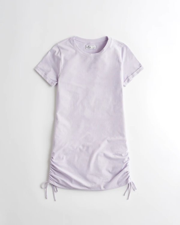 Side-Cinch Mini T-Shirt Dress