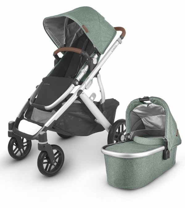 Vista V2 Stroller - Emmett (Green Melange/Silver/Saddle Leather)