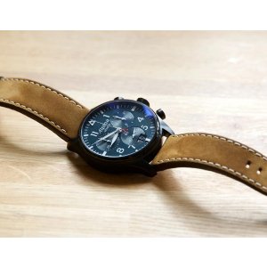 Alpina Startimer Pilot Chronograph Blue Dial Brown Leather Men's Watch AL-372N4FBS6
