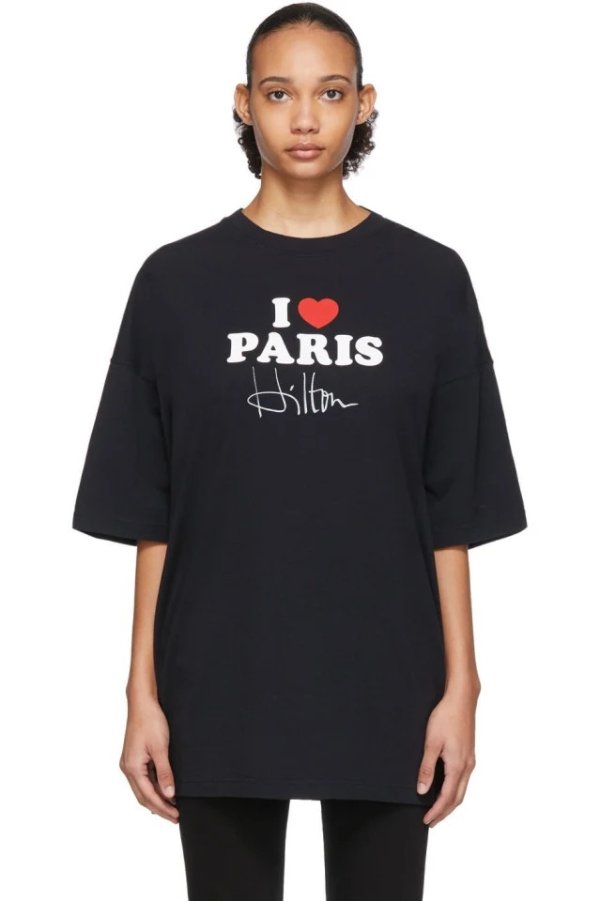 SSENSE Exclusive Black 'I Love Paris' T-Shirt