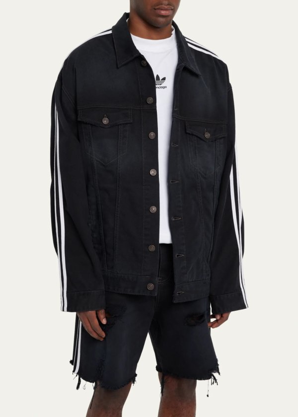 x Adidas Men's 3-Stripes Denim Jacket