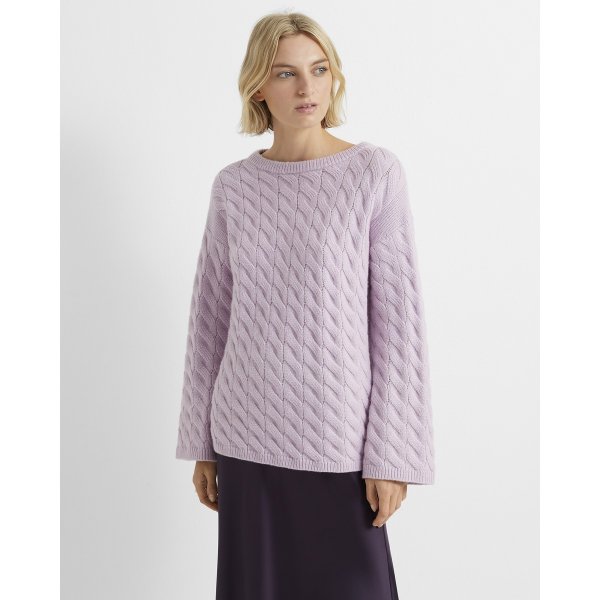 Cable-Knit Boatneck Sweater
