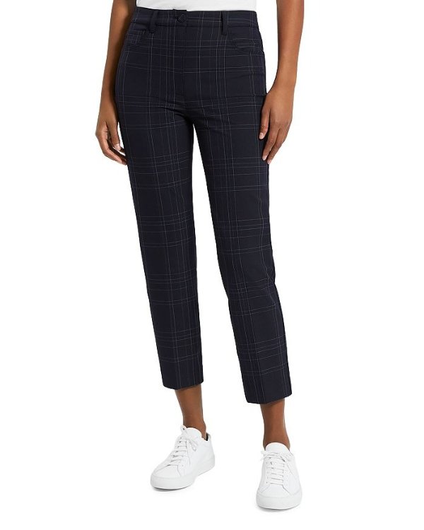 Treeca Dover Plaid Slim Fit Cropped Pants