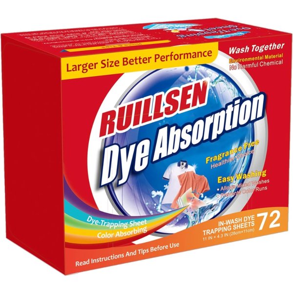 RUILLSEN Dye Trapping Sheet Grabber Stain Remover Sheets for Laundry