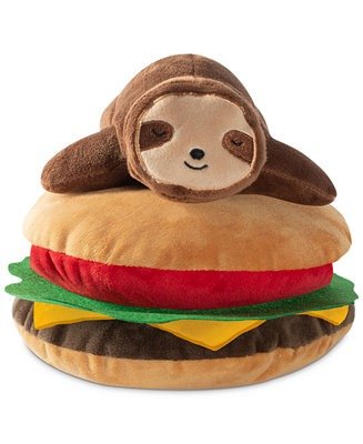 Sloth Hamburger Plush Dog Toy