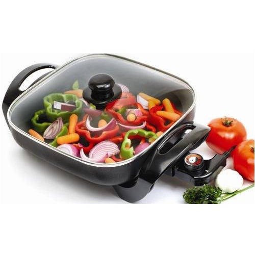 Maxi Matic Elite Gourme;12 x 12 Electric Skillet with Glass Lid