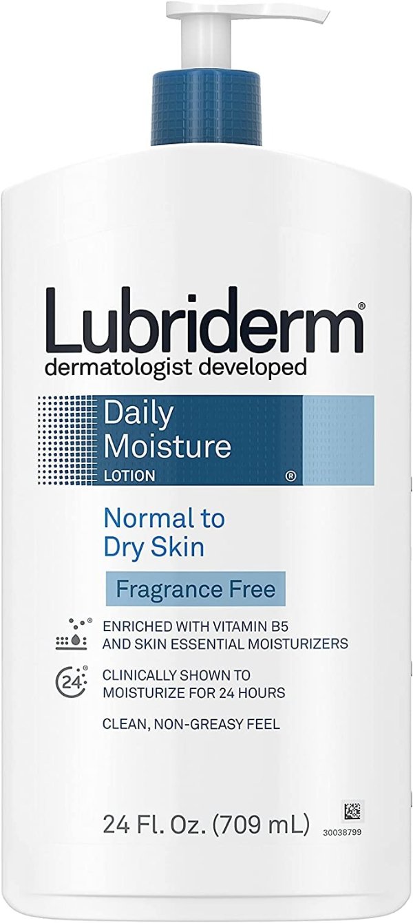 无香味每日保湿身体乳霜，含维生素B5，适合中性至干性皮肤，不油腻和无香料的乳霜 24液体盎司/709毫升