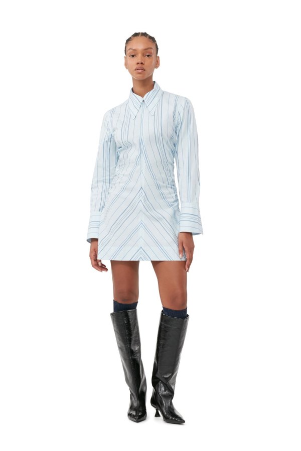 Striped Twill Fitted Tunic