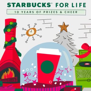 Starbucks For Life 10 Years of Prizes & Cheer