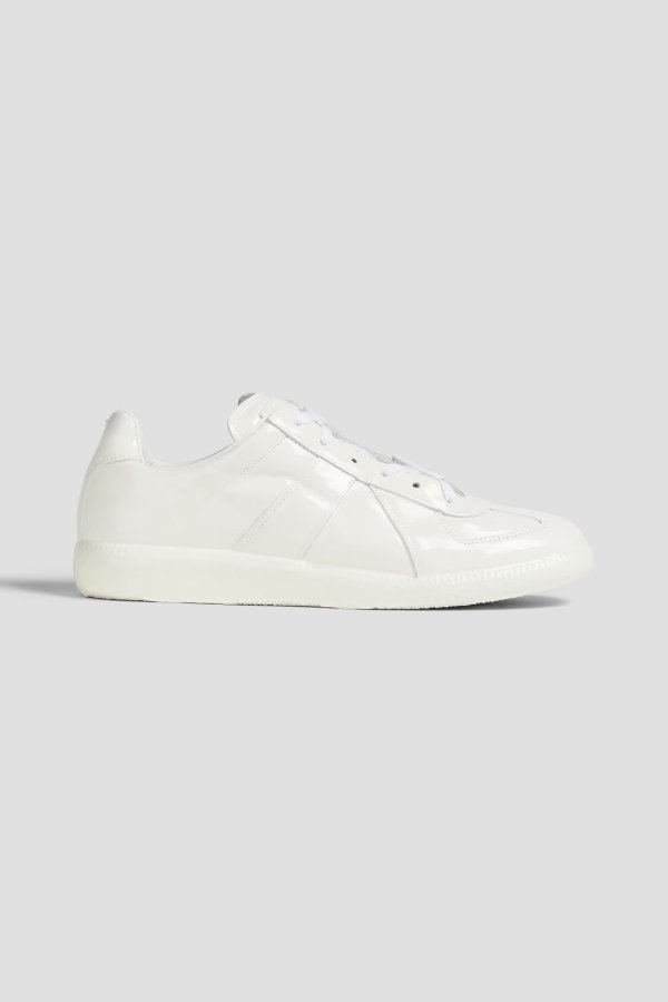 Glossed-leather sneakers