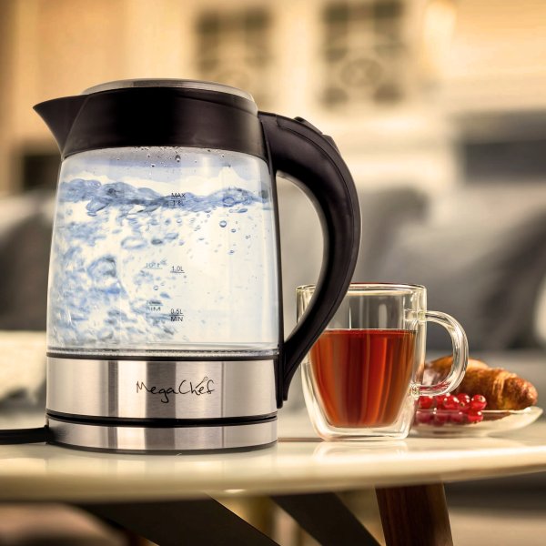 1.8Lt. Glass and Stainless Steel Electric Tea Kettle