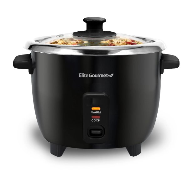 Elite Gourmet 6-cup Rice Cooker with Stainless Steel Pot