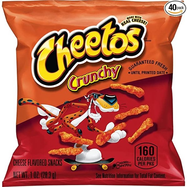 Crunchy Cheese Flavored Snacks, 1 Ounce (Pack of 40)