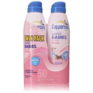 Coppertone WaterBABIES Quick Cover Lotion Spray SPF 50 Twin Pack (6oz x 2)